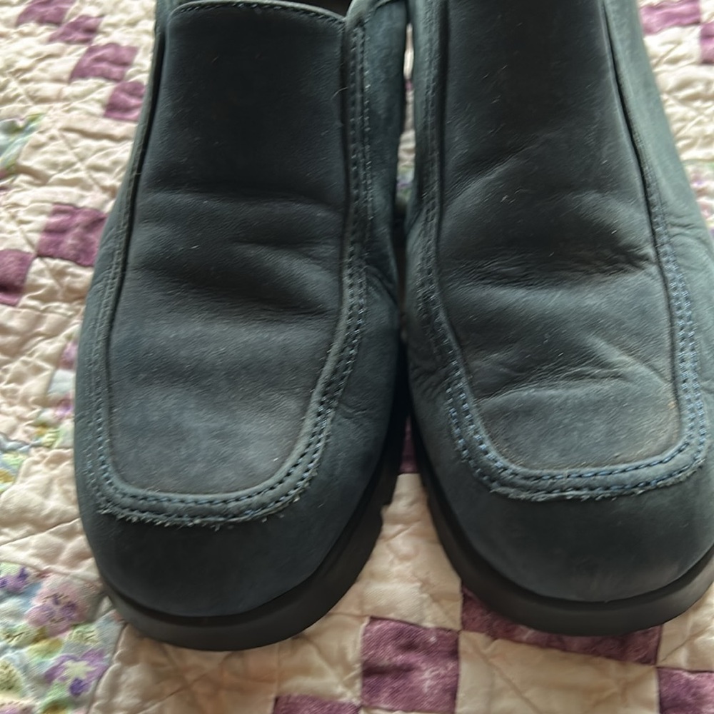 Talbots Blue Leather Upper Suede Clogs - image 3
